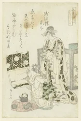 Woman Hanging a Scroll