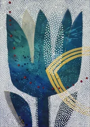Abstract Teal Flower
