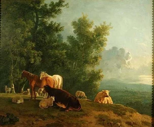 Horses and Cows in a Landscape