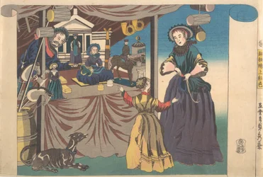Color Print of a Copperplate Picture of a Toy Shop