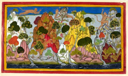 Hanuman Flies to the Himalayas in Search of Sacred Herbs