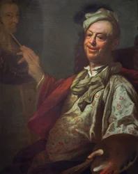 Self-portrait of the artist at his easel, c.1690