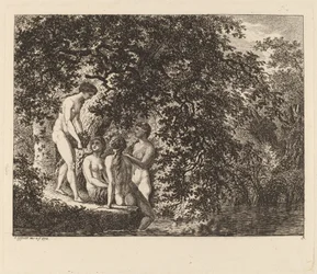 Girl Carrying a Basket of Fruit