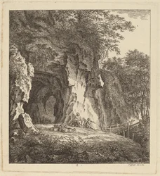 Two Shepherds in a Rocky Landscape