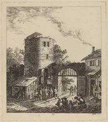 Villagers at a City Gate Greeting a Dignitary