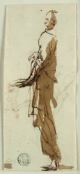 Standing Draped Figure in Profile; Massacre of the Innocents