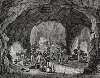 Cave near Rock of Gibraltar, Spain, from Poliorama Pittoresco, No. 20, December 24
