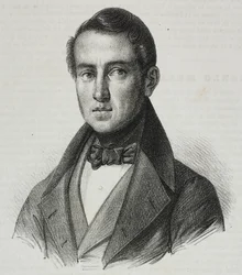 Portrait of Carlo Mele, lithograph by Salvatore Puglia from Poliorama Pittoresco, n 15, November 20