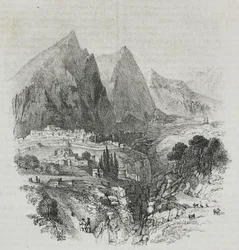 View of Mount Parnassus from Delphi, Greece, from Poliorama Pittoresco, No. 46, June 25