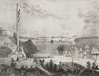 View of New York bay from the telegraph station, United States of America