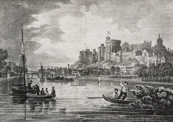 View of Windsor Castle, England, United Kingdom, lithograph by Salvatore Puglia from Poliorama Pittoresco, n 32, March 15