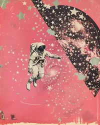 Astronaut Pink Galaxy