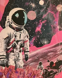 Cosmic Pink Astronaut