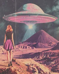Pink UFO Alien World