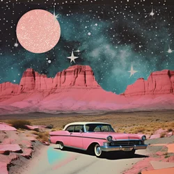 Retro Car Cosmic Desert