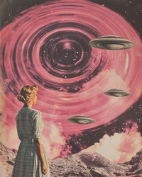 Retro Sci-Fi Galaxy View