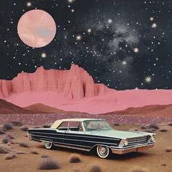 Vintage Car Pink Desert