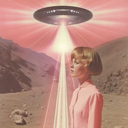 Woman Under UFO Beam