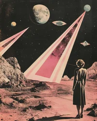 Woman Views Alien World