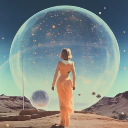 Woman Views Cosmic Dome