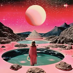 Woman in Pink Cosmic Oasis