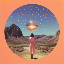 Woman in Surreal Desert