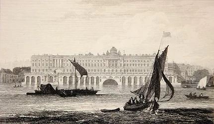 View of Somerset House from the River Thames (engraved by W.B. Cooke)