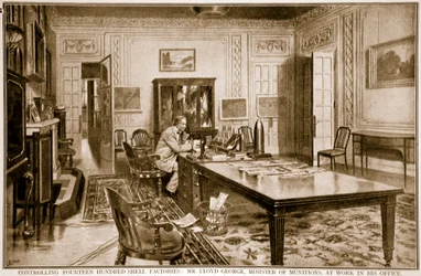 Controlling Fourteen Hundred Shell Factories: Mr Lloyd George, Minister of Munitions, at Work