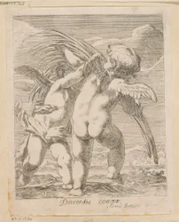 Two Putti Quarreling Over a Palm Branch (Discordia Concors) (Various Designs series) (Opera Varia Historica, Poetica & Iconologica series)
