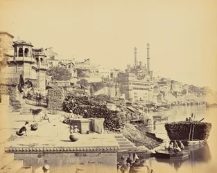 Benares; The Great Mosque of Aurangzeb, and Adjoining Ghats