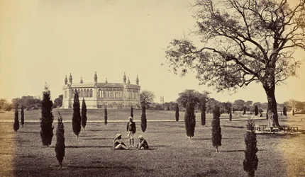 Cawnpore; The Memorial Well, with the Cawnpore Church in the Distance