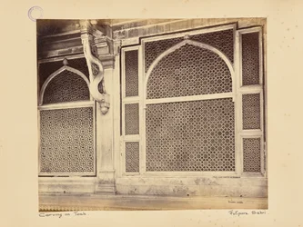 Fatehpur Sikri; Two of the Marbled Screens in the Tomb of Sheik Selim Chishti
