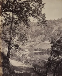 Hyree Lake. Hill Station in the Himalayas. View of Taj Lake with Assembly Rooms, Lhutse
