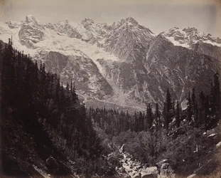 Scene in the Upper Himalayas. View in the Manga Valley