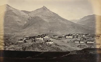 The Village of Kibber, Spiti, with Chikkim in the Distance