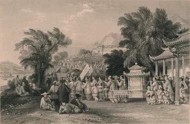 Marriage Procession at the Blue-cloud Creek, Chin-keang-foo