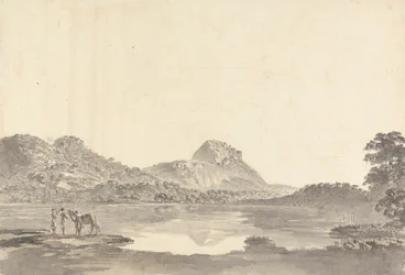 Figures by a Lake