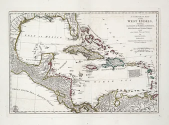 A Complete Map of the West Indies Containing the Coasts of Florida, Louisiana, New Spain and Terra Firma with All the Islands