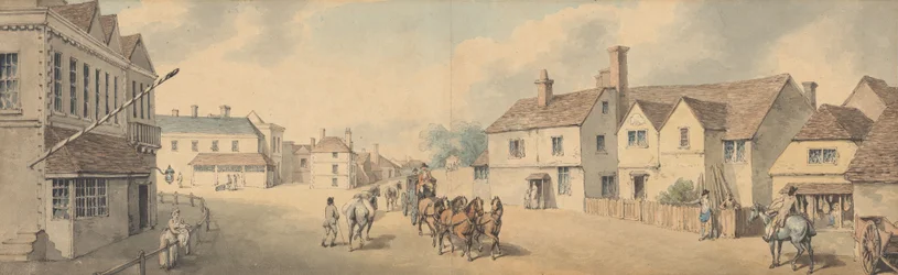 A Coach and Four Passing Through Chippenham, Wiltshire
