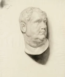 Sketch of a cast of a male head