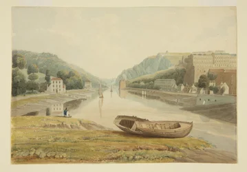 View down the Avon with Hotwells and Clifton, c.1825