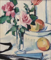 Still Life with Pink Roses