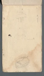Sketchbook: Study of Cross and Rowboat (on back cover)
