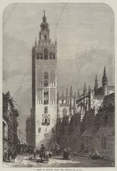 A Street in Seville, Spain, the Giralda