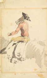 A Groom on Horseback, Drinking