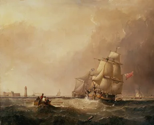 A View of Mersey Harbour and a View of Shipping Off Douglas, Isle of Man