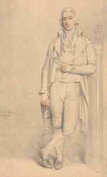 A Gentleman, Full Length, Holding a Paper and Pencil