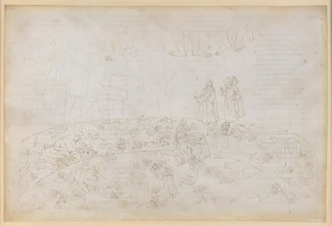 The Divine Comedy, Inferno XXXII. Ninth Circle (Cocytus), 1st and 2nd Strips: Punishment of Traitors to Kin and Country in the Ice of Caina and Antenora