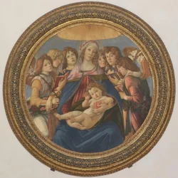 Mary with Child and Six Angels