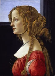 Profile Portrait of a Young Woman Simonetta Vespucci, ca 1476
